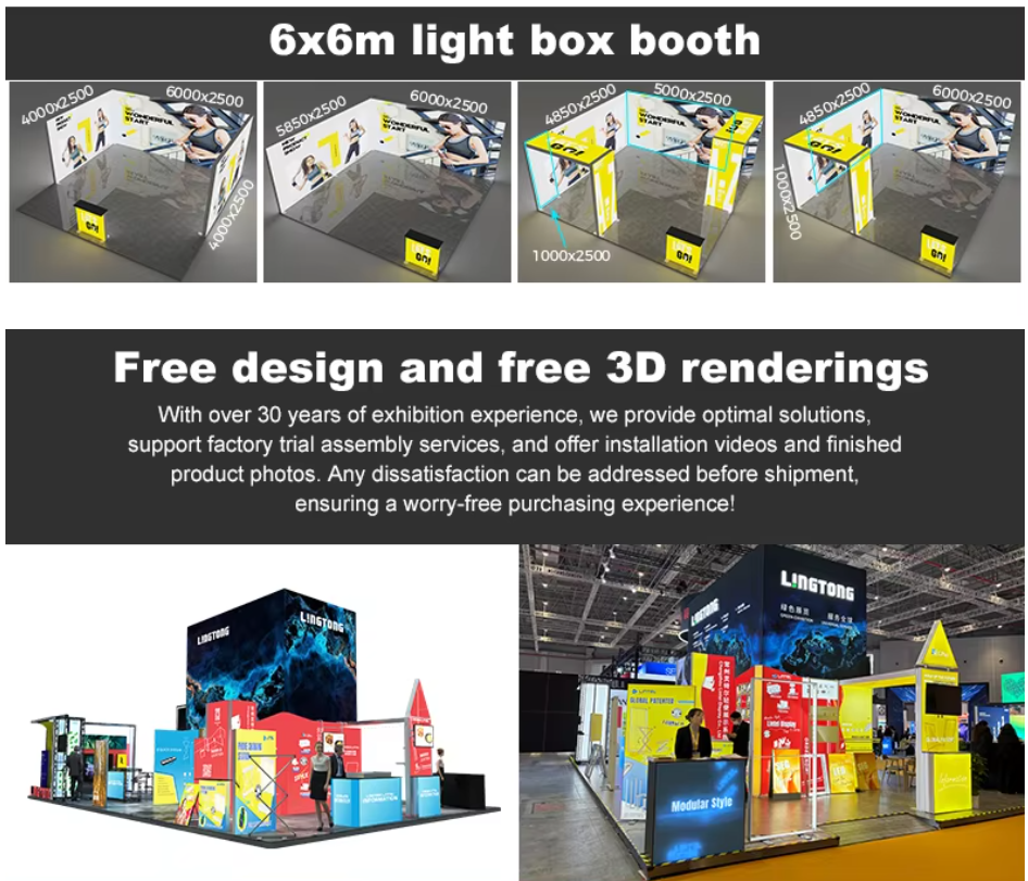 10x10ft (3x3m) SEG Fabric Light Box Booth with Reception Counter - Trade show 10x10ft inline booth 5