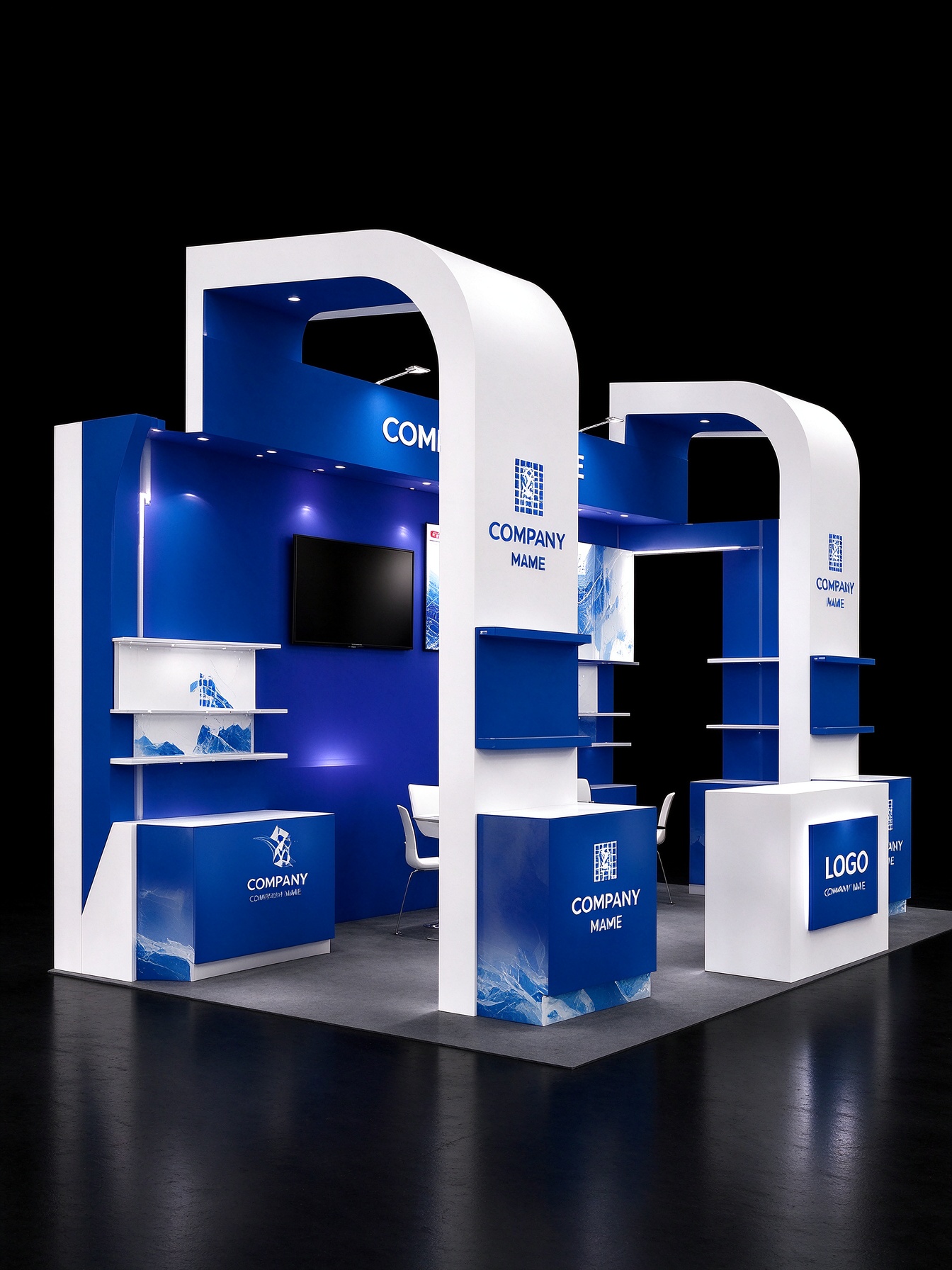 LT-FS62 62mm Modular Fabric Exhibition Booth | 8x8ft Portable Aluminum Trade Show Display Stand, Quick Assembly Reusable Custom Print Booth