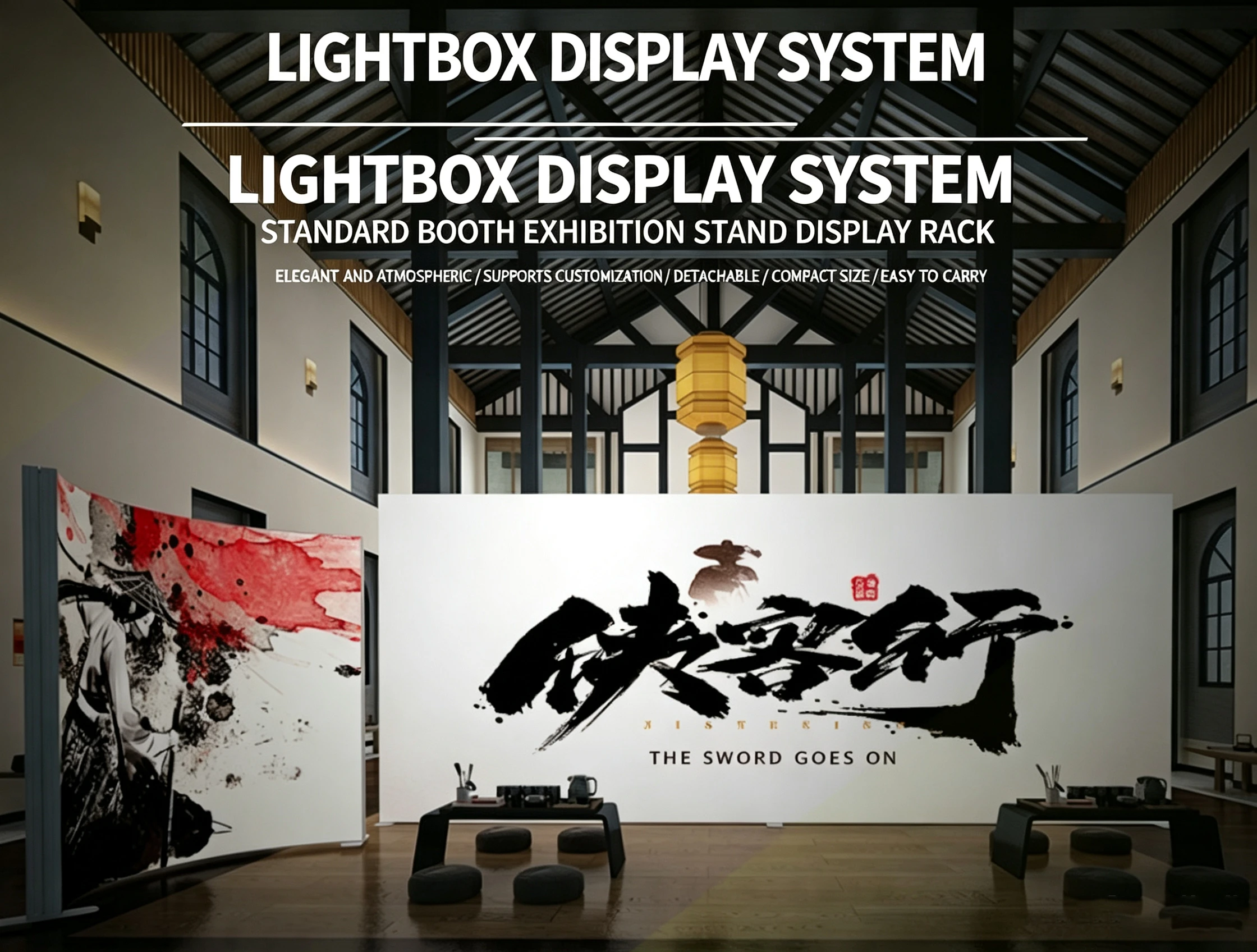 Customizable Portable Exhibition Light Box Stand | Tool-Free Modular Display System for Trade Shows, 1-Hour Quick Set...
