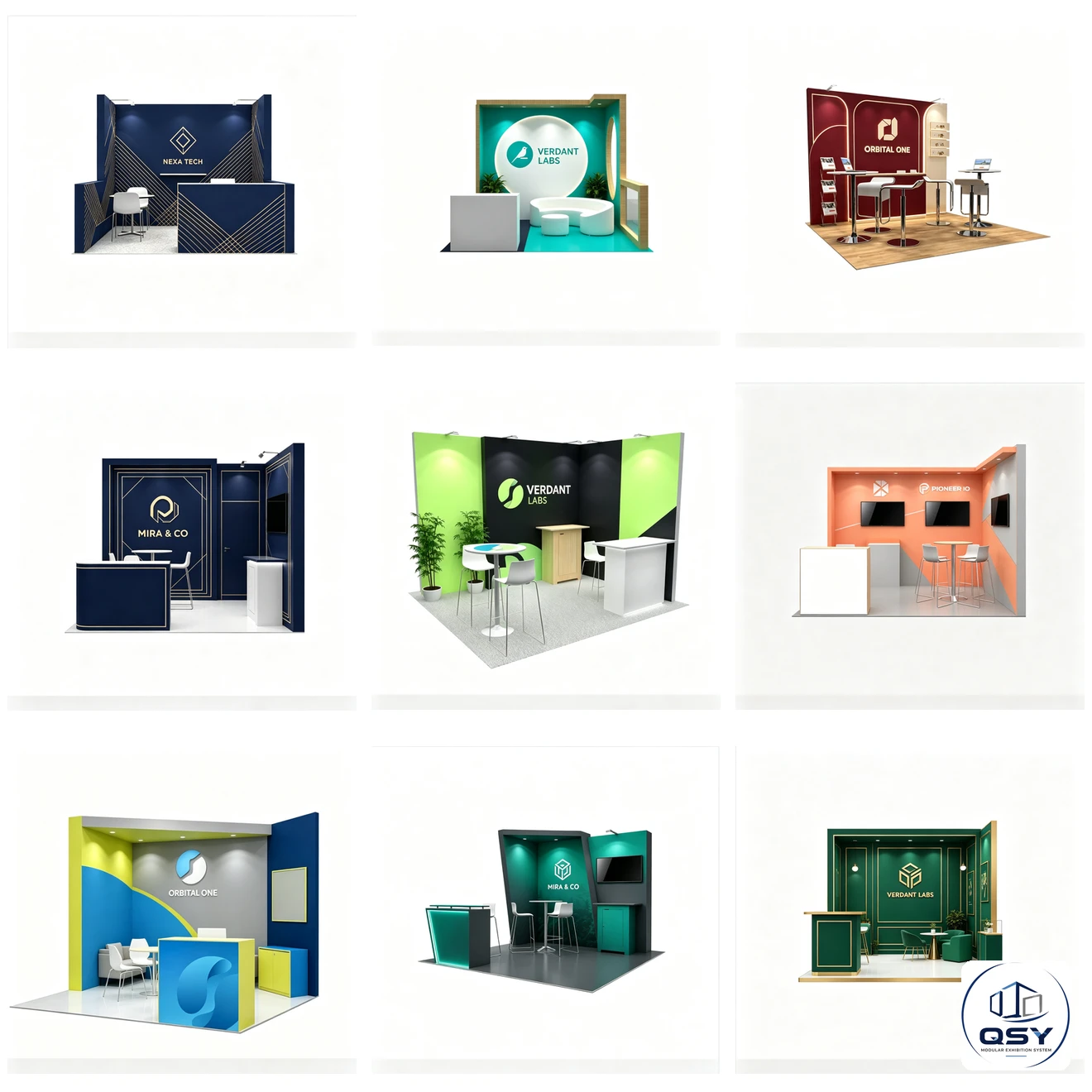 10×10ft New-Style Modular Trade Show Booth | QSY Modular Exhibition System Reusable Aluminum Exhibition Display Syste...