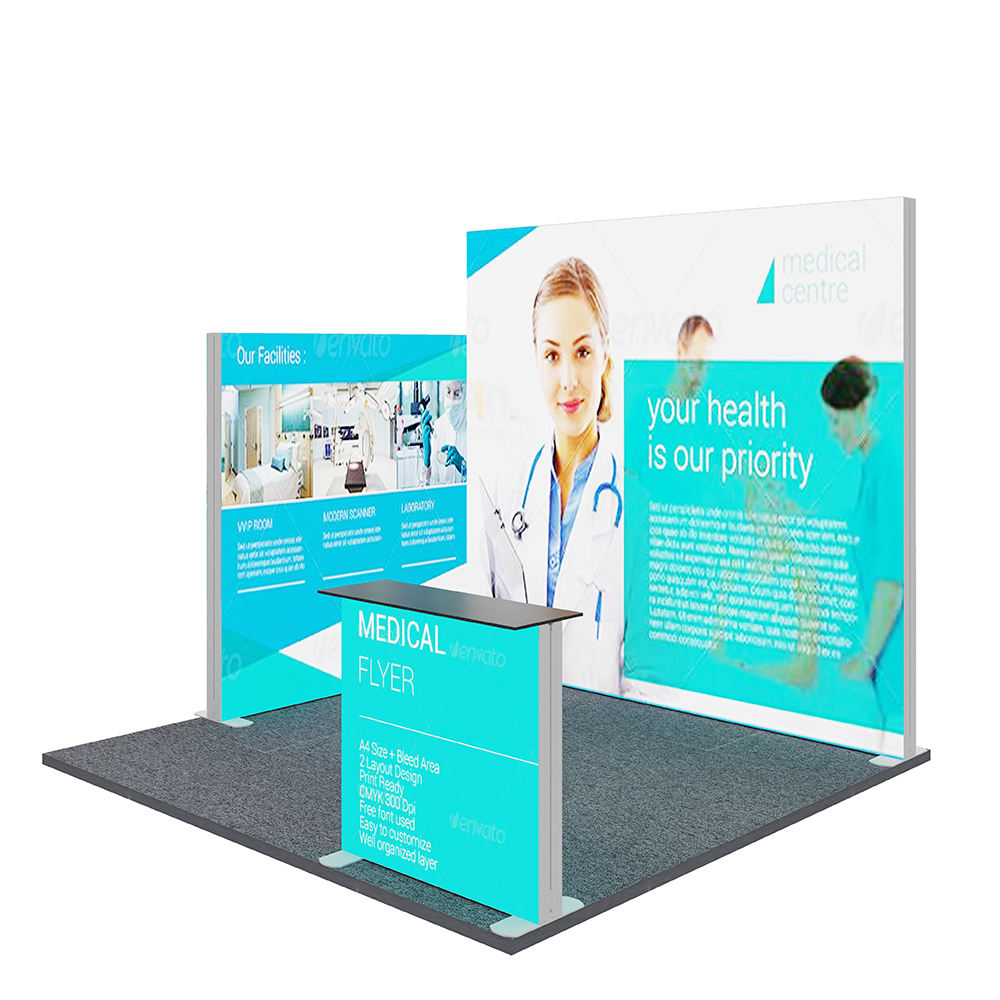 A set of 3×3m light box frames, how can they be used simultaneously at exhibitions, shop windows, pop-ups, and shopping mall atriums